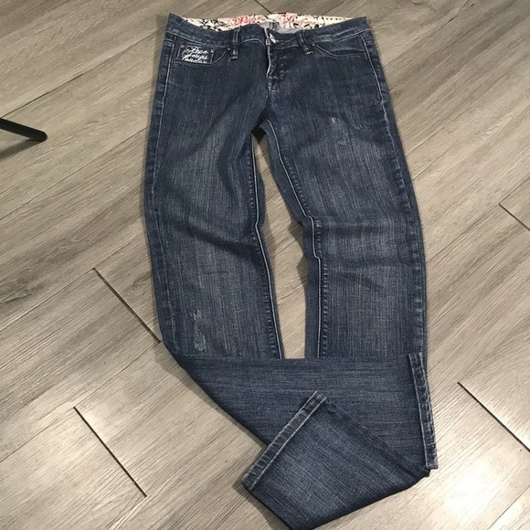 Pepe Jeans London Medium Wash Screen Print Pockets Straight Leg Jeans size 25 - Picture 4 of 12